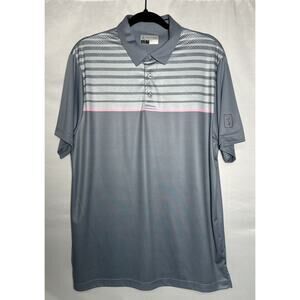PGA Tour Pro Series Golf Polo Men’s Size Large Grey Striped